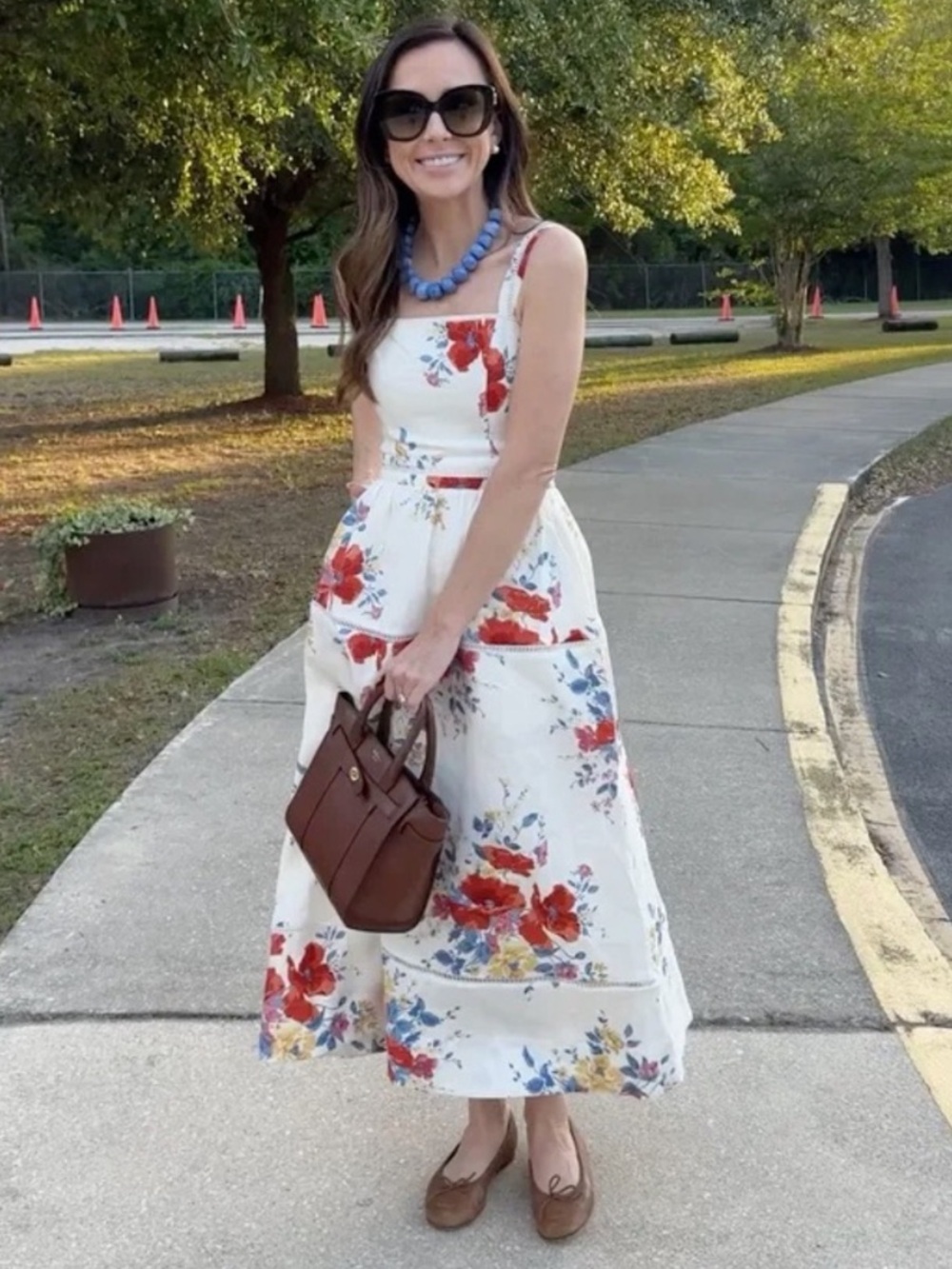 Reformation Everett Linen Midi Dress Soprano Floral Size 2